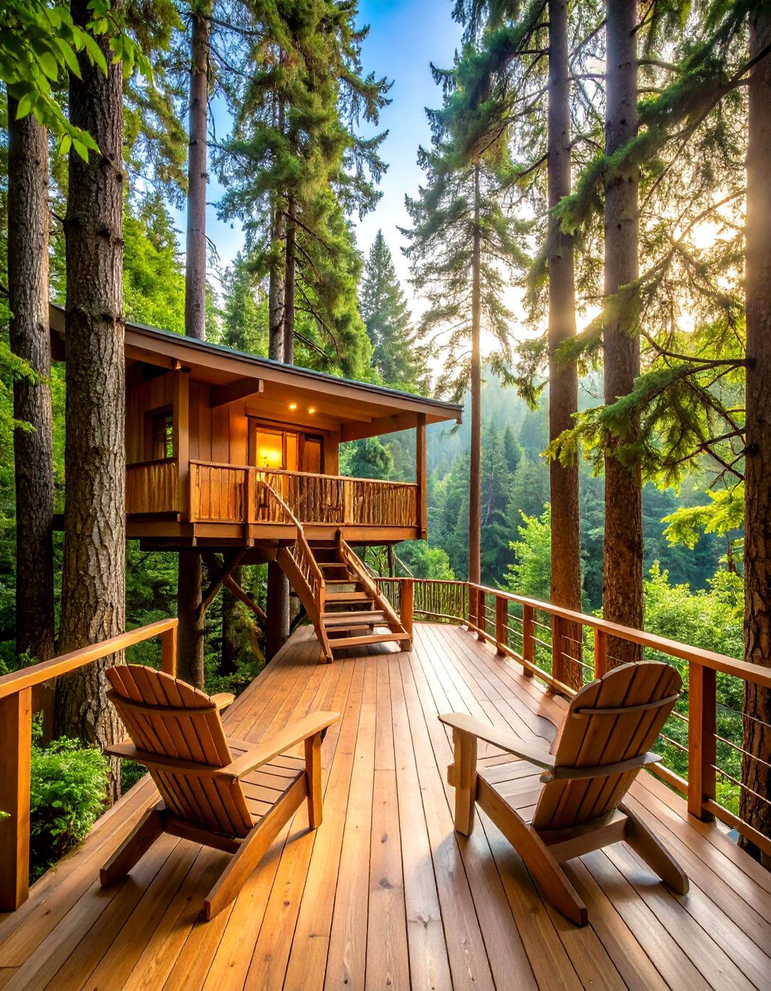 The Treehouse Style Elevated Deck - 30 front porch deck ideas