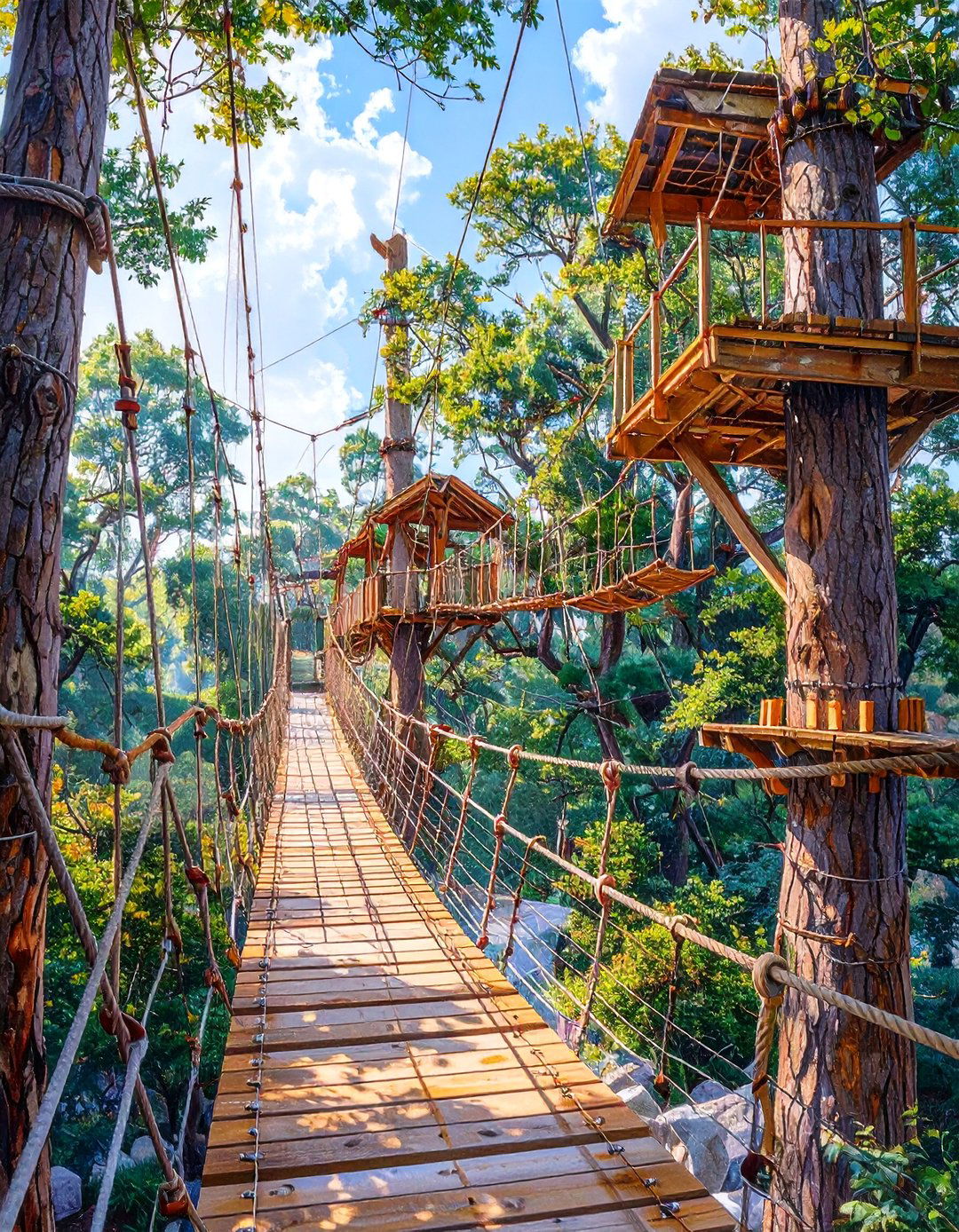 The Treetop Canopy Walk Playground - 30 backyard playground ideas