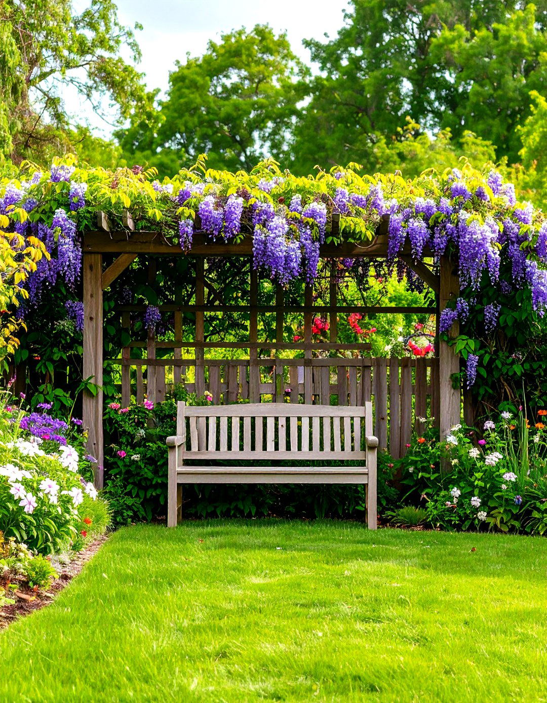 The Trellis Fence with Climbing Vines Garden - 30 fence garden ideas