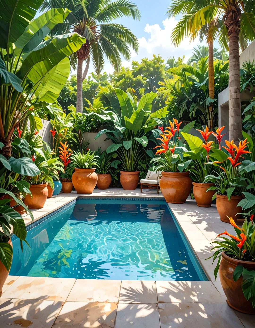 The Tropical Container Garden Pool Landscape - 30 low maintenance pool landscape design ideas