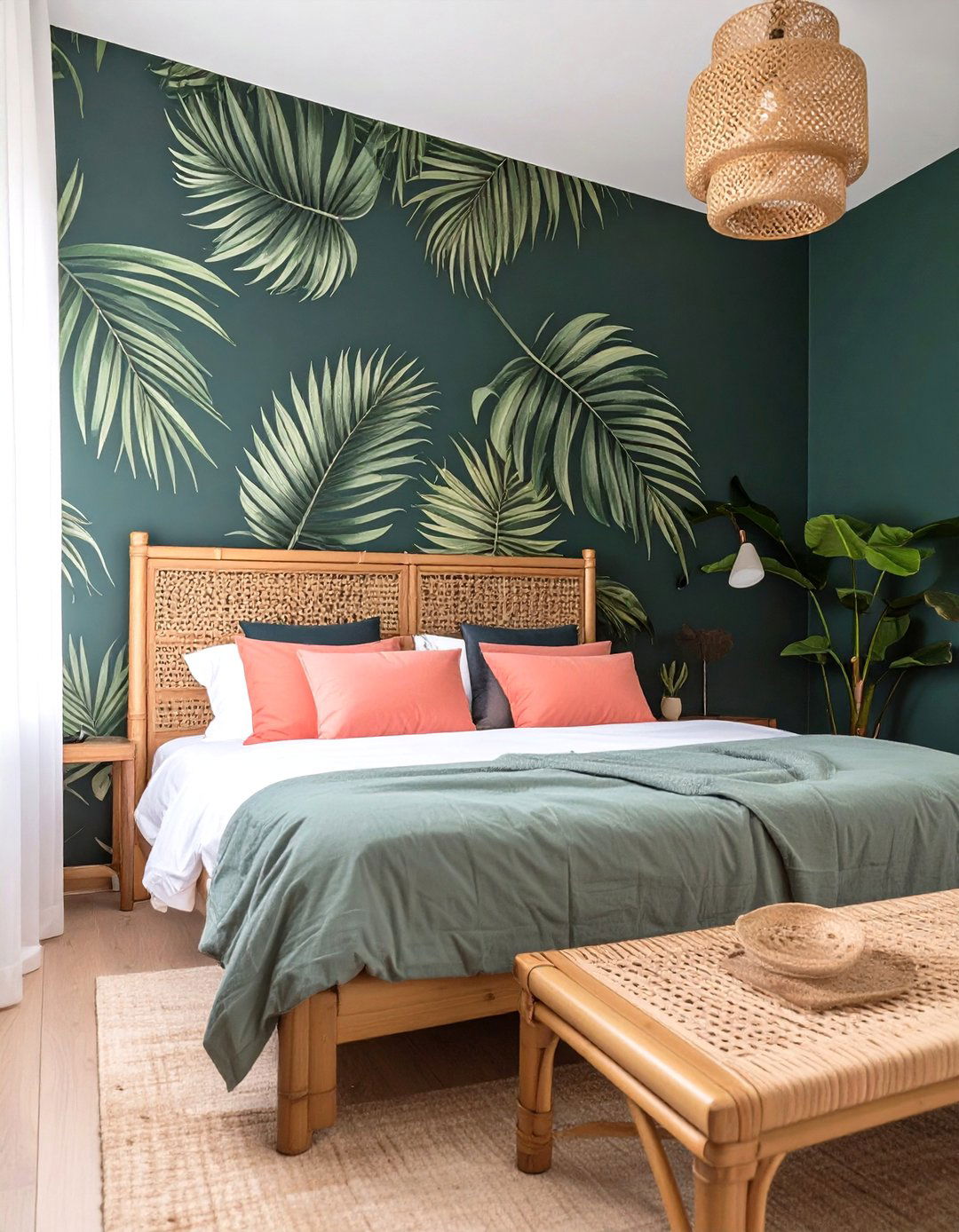 The Tropical Dark Green Bedroom Escape - 30 dark green bedroom ideas