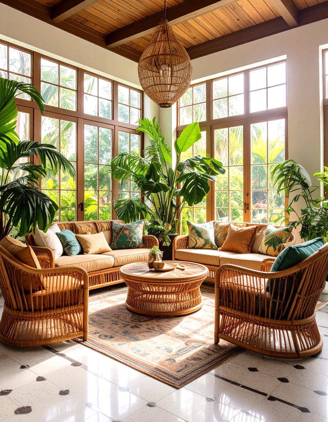 The Tropical Deco Sunroom - 30 1920's art deco interior design ideas