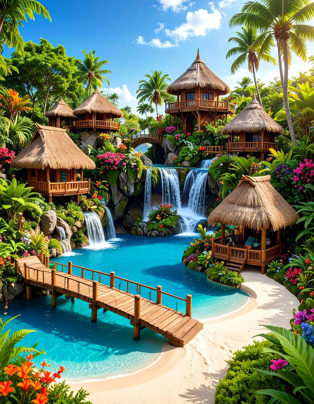 The Tropical Island Fairy Garden - 30 large outdoor fairy garden ideas
