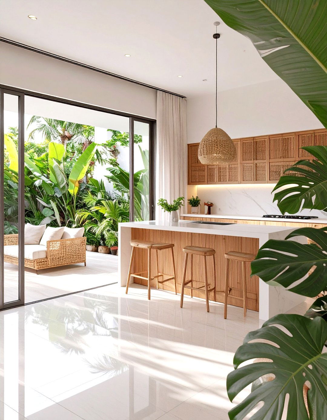 The Tropical Modern Kitchen and Living Room - 30 kitchen and living room ideas