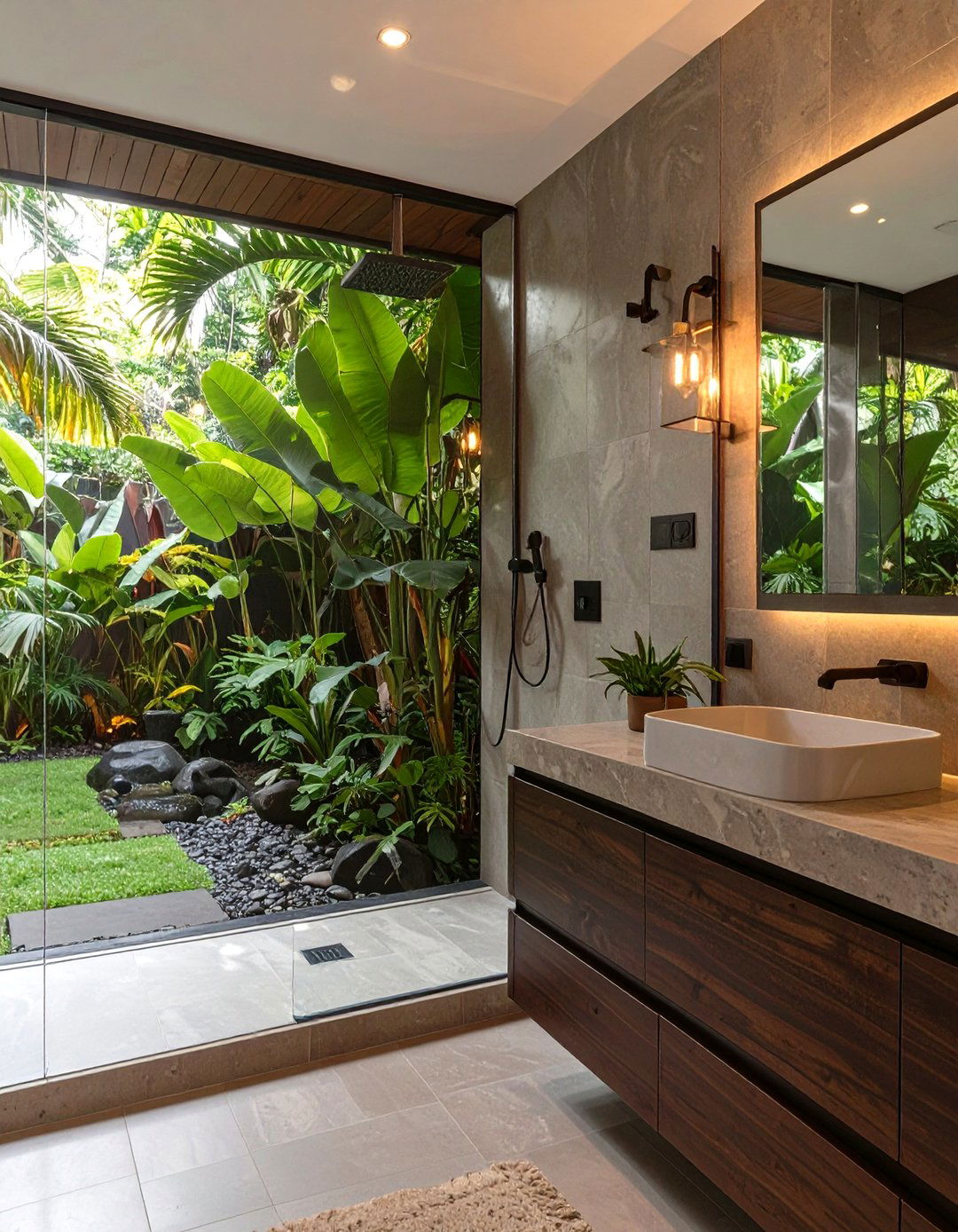 The Tropical Modernist Bathroom - 30 masters in interior design ideas