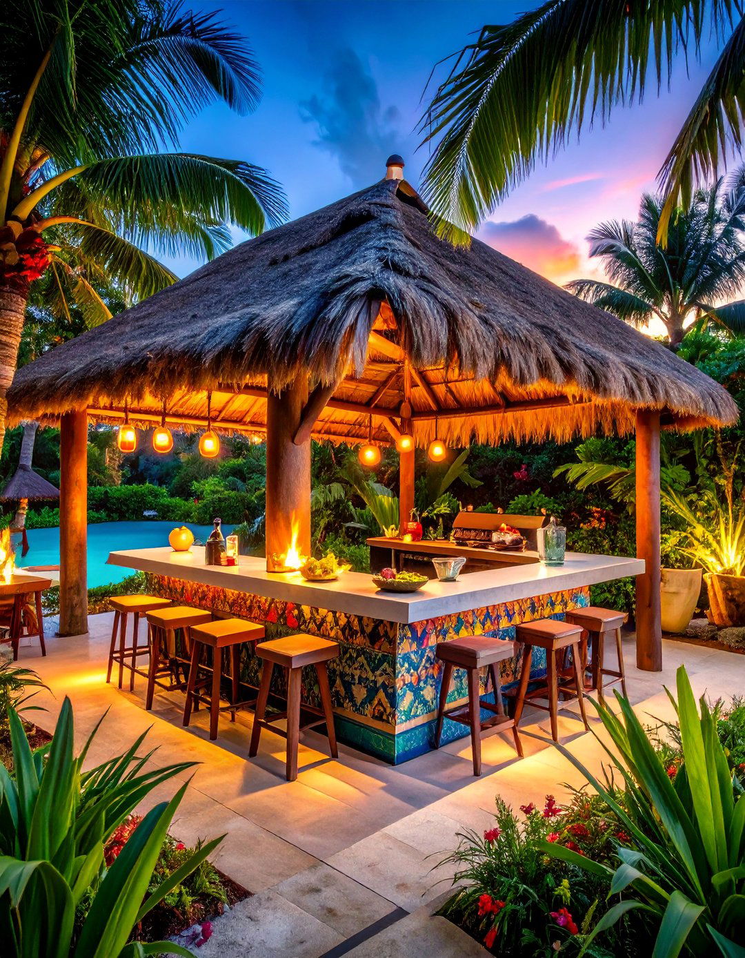 The Tropical Oasis Bar and Grill - 30 backyard grill ideas