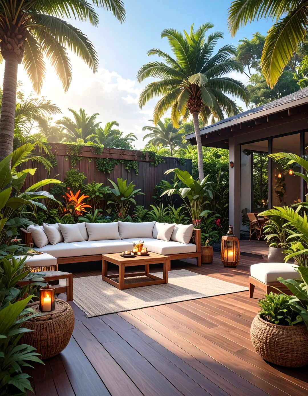 The Tropical Oasis Deck Patio - 30 backyard patio designs