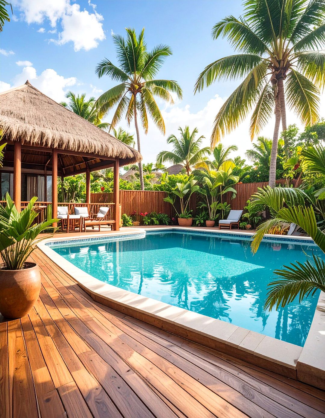 The Tropical Oasis Deck - 30 above ground pools with deck ideas
