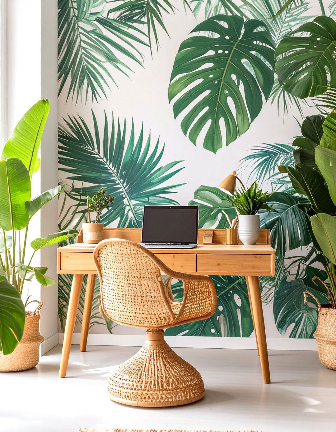 The Tropical Oasis Home Office - 30 home office decor ideas for her