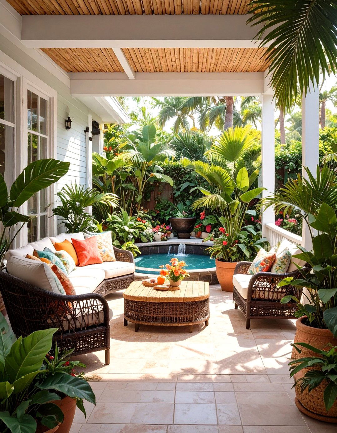 The Tropical Oasis Porch - 30 mobile home front porch ideas