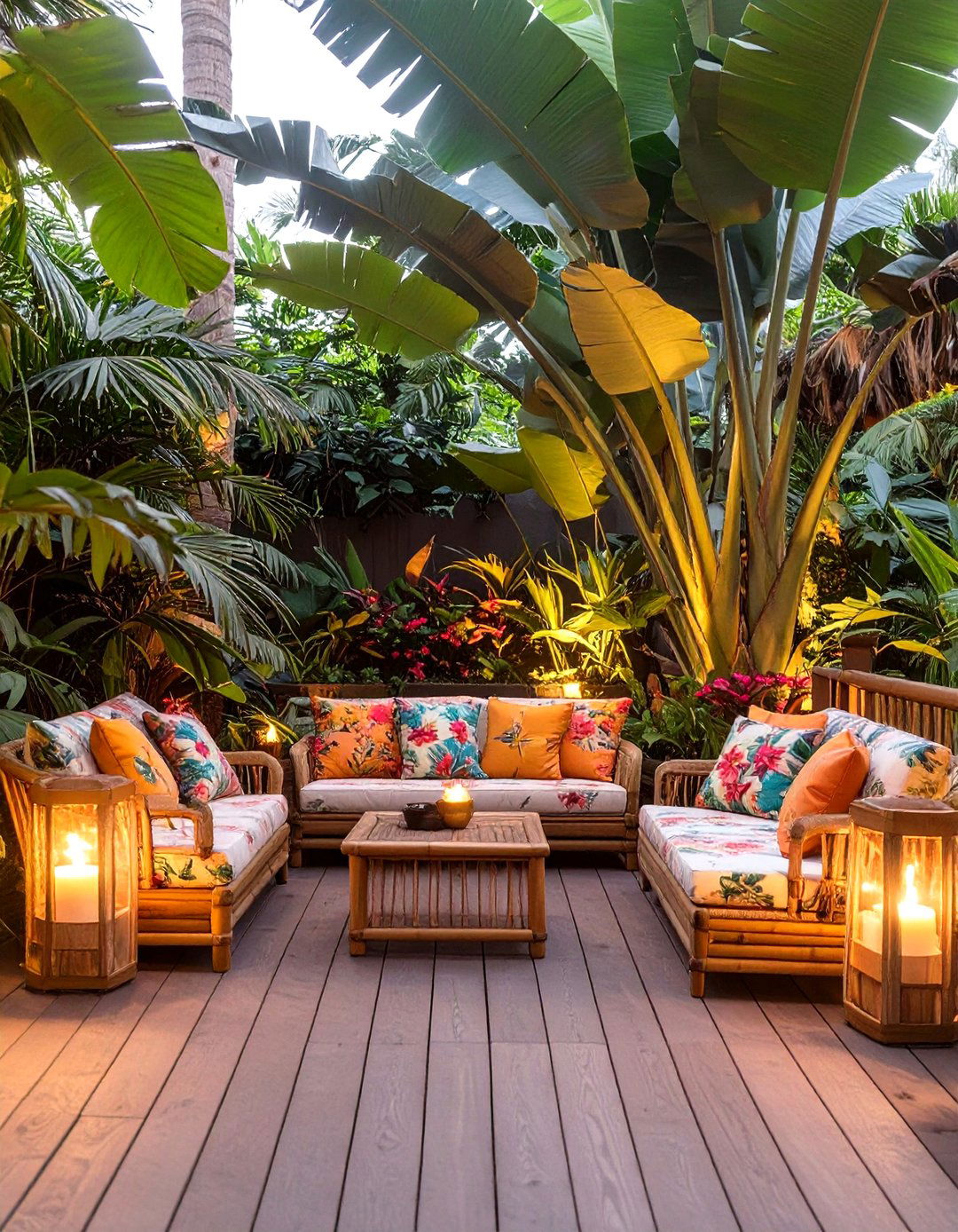The Tropical Paradise Deck - 30 cozy small deck decorating ideas