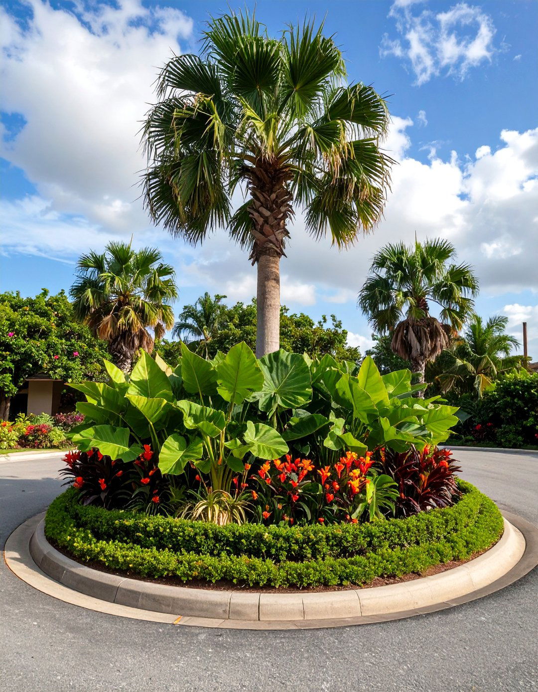 The Tropical Paradise Driveway - 30 half circle driveway landscape ideas