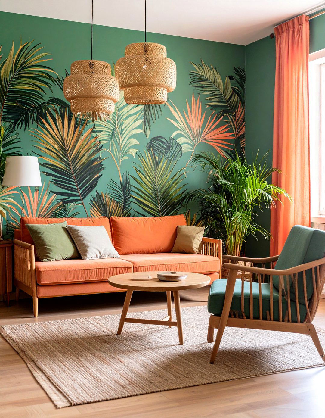 The Tropical Print Living Space - 30 1940s interior design ideas