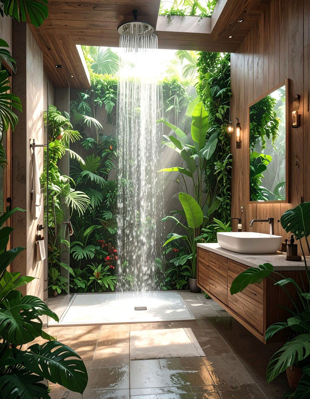 The Tropical Rainforest Bathroom Escape - 30 ai spa bathroom design ideas