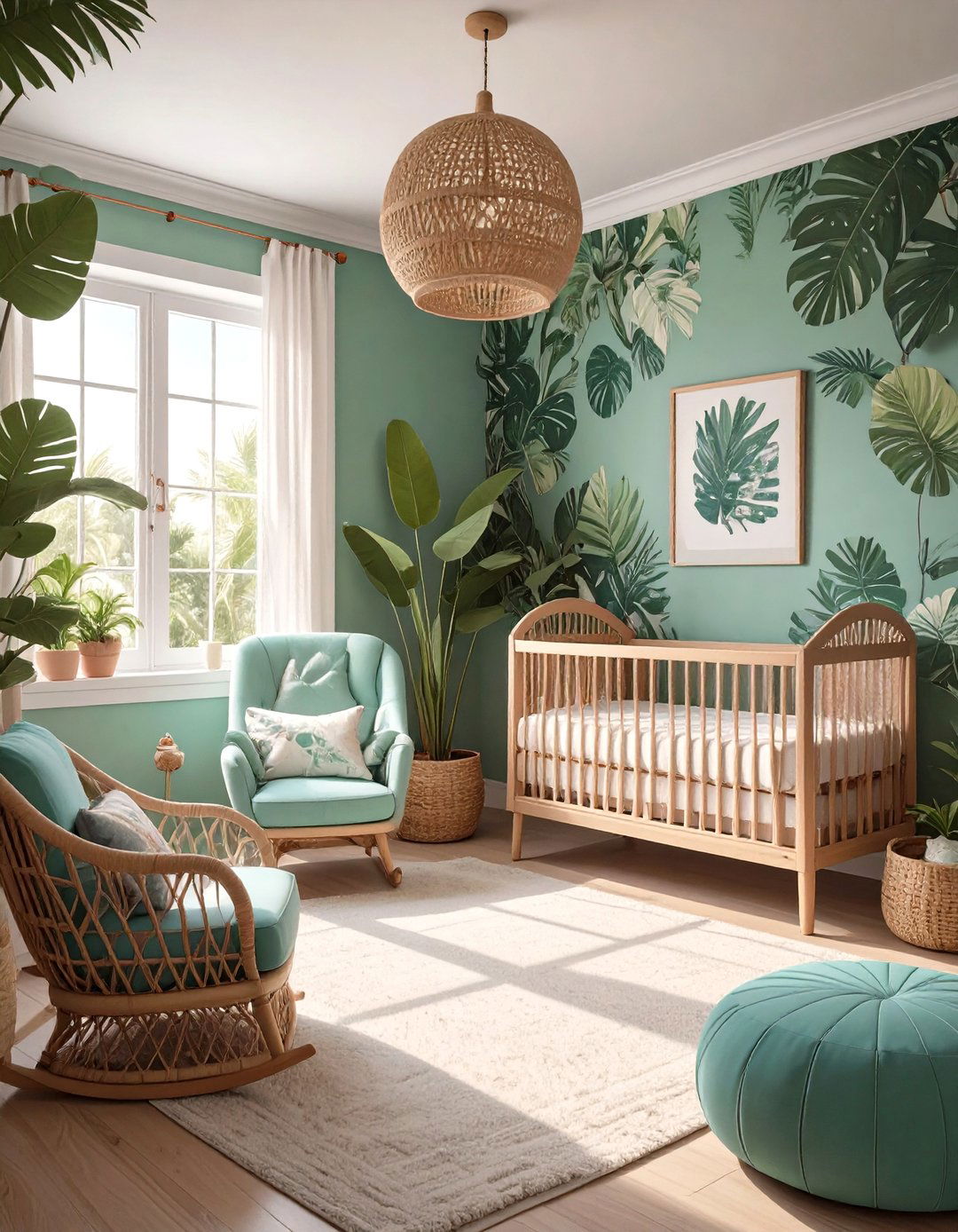 The Tropical Teal and Green Nursery - 30 green nursery ideas
