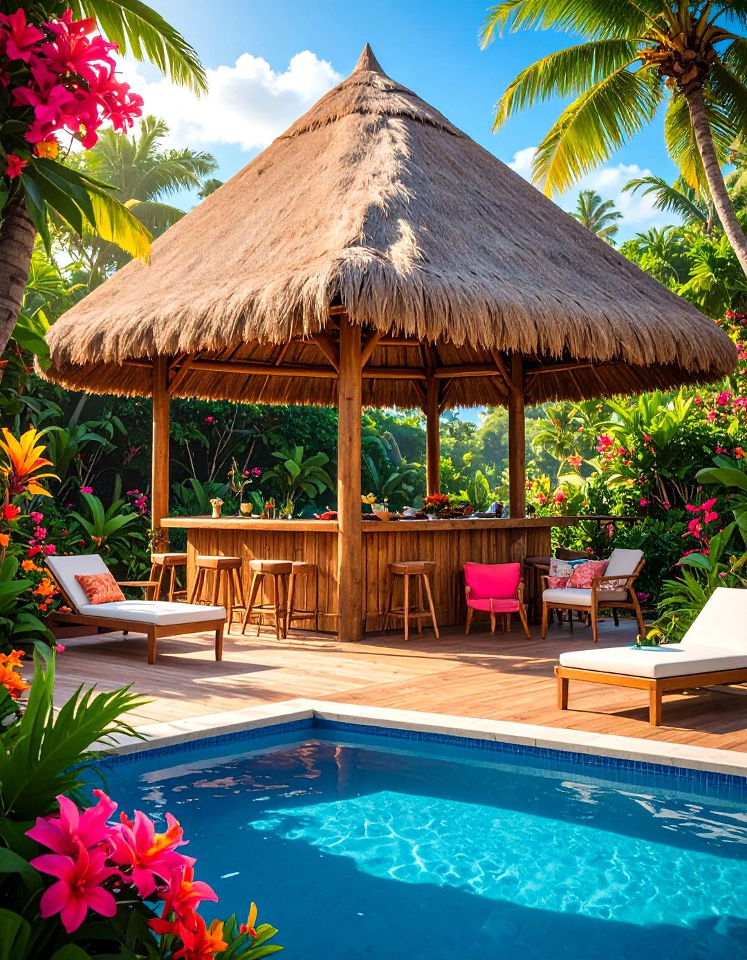 The Tropical Thatched Roof Palapa - 30 deck canopy ideas