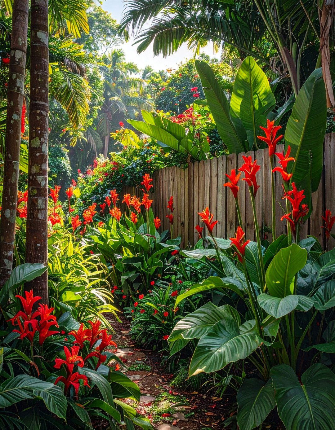 The Tropical Vibe Garden - 30 along fence simple backyard landscaping ideas