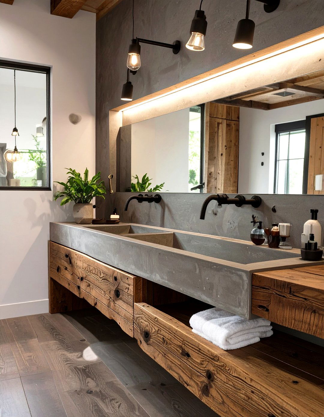 The Trough Sink Bathroom - 30 modern rustic bathroom ideas
