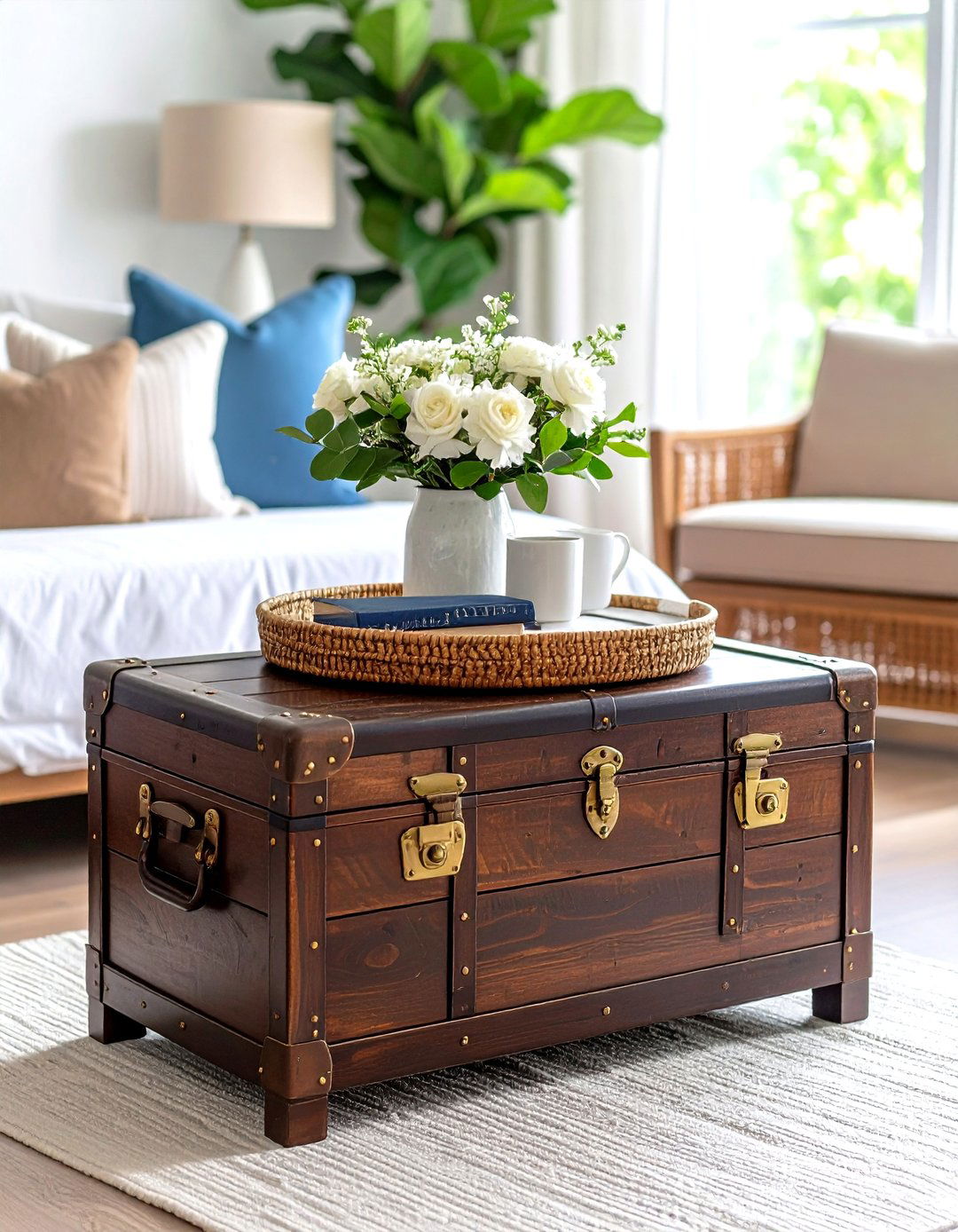 The Trunk as a Coffee Table - 30 dorm storage ideas