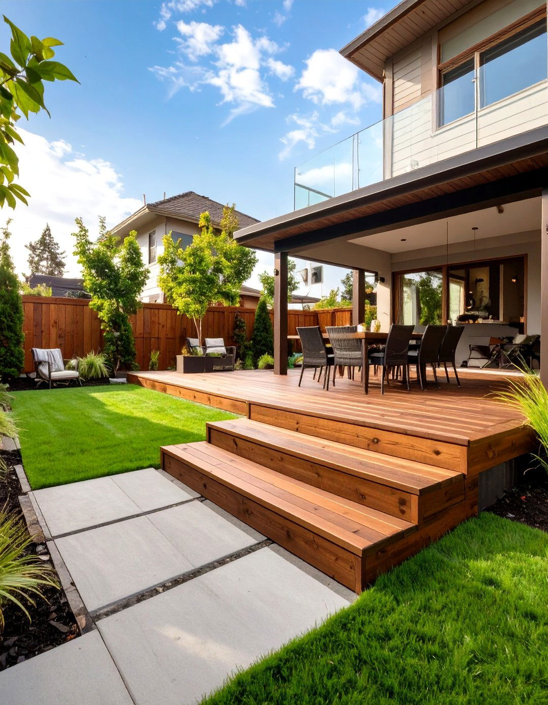 The Turf and Deck Combo - 30 backyard turf ideas