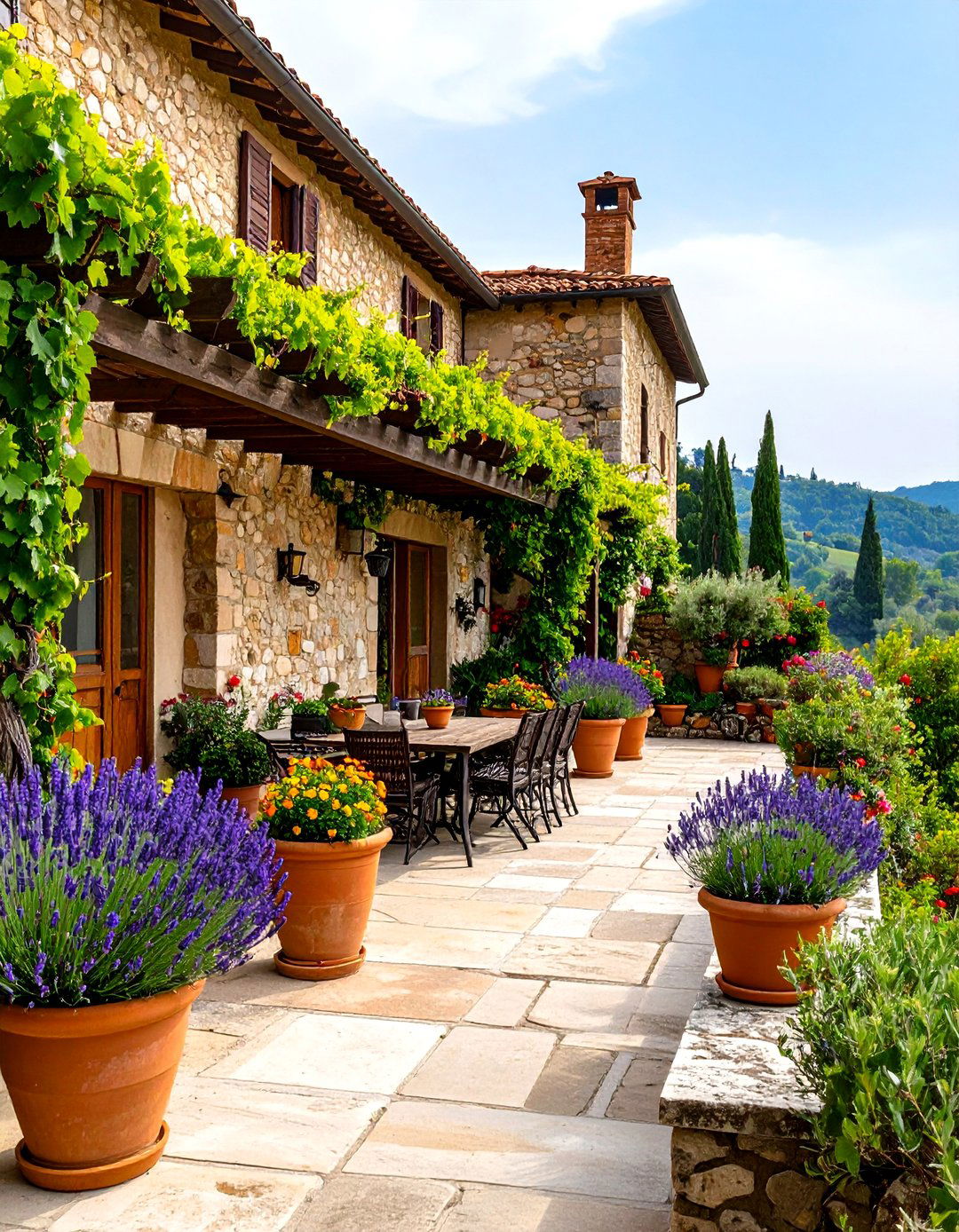 The Tuscan Inspired Terrace Garden - 30 backyard landscape ideas