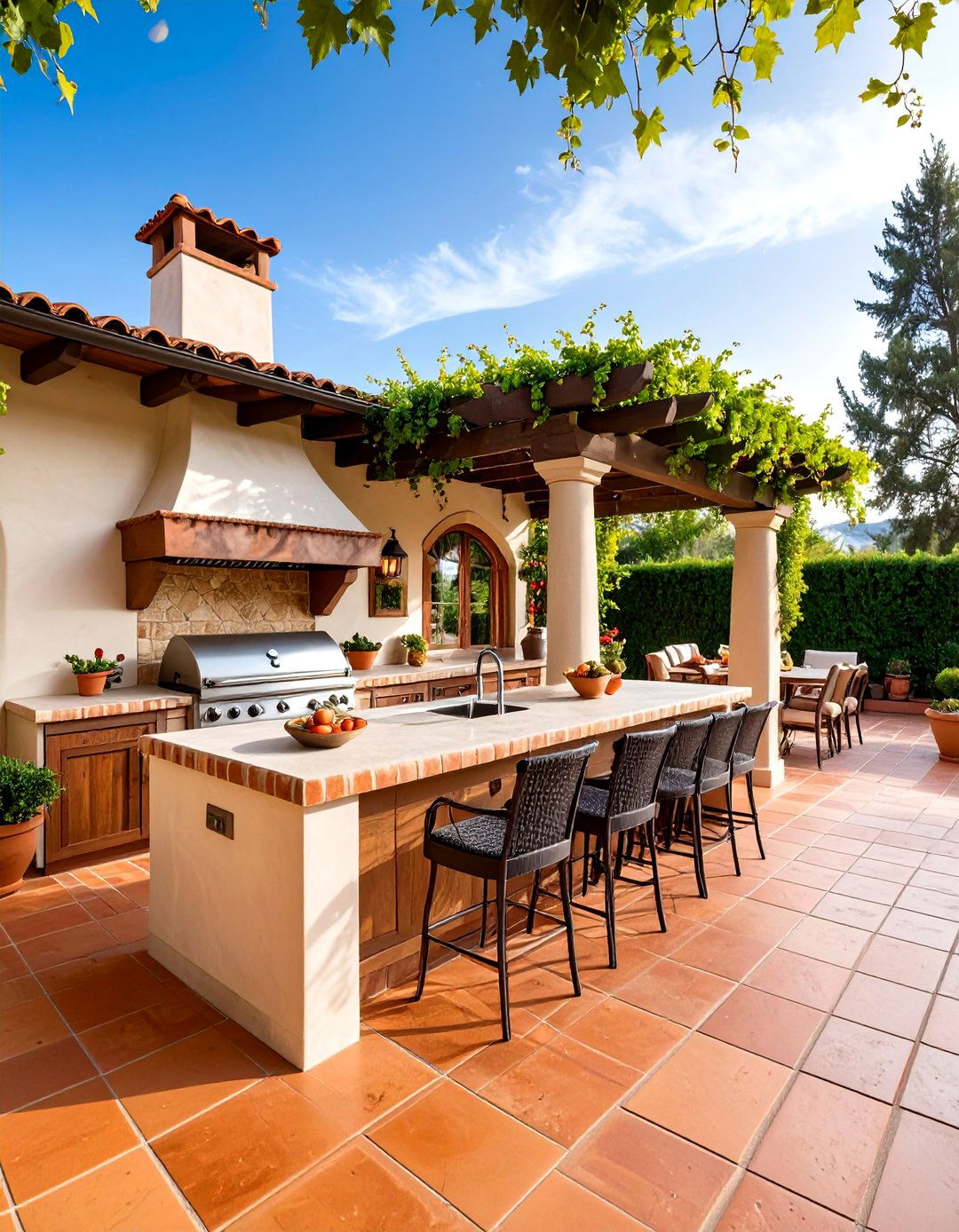 The Tuscan Terrace Kitchen - 30 backyard grill ideas