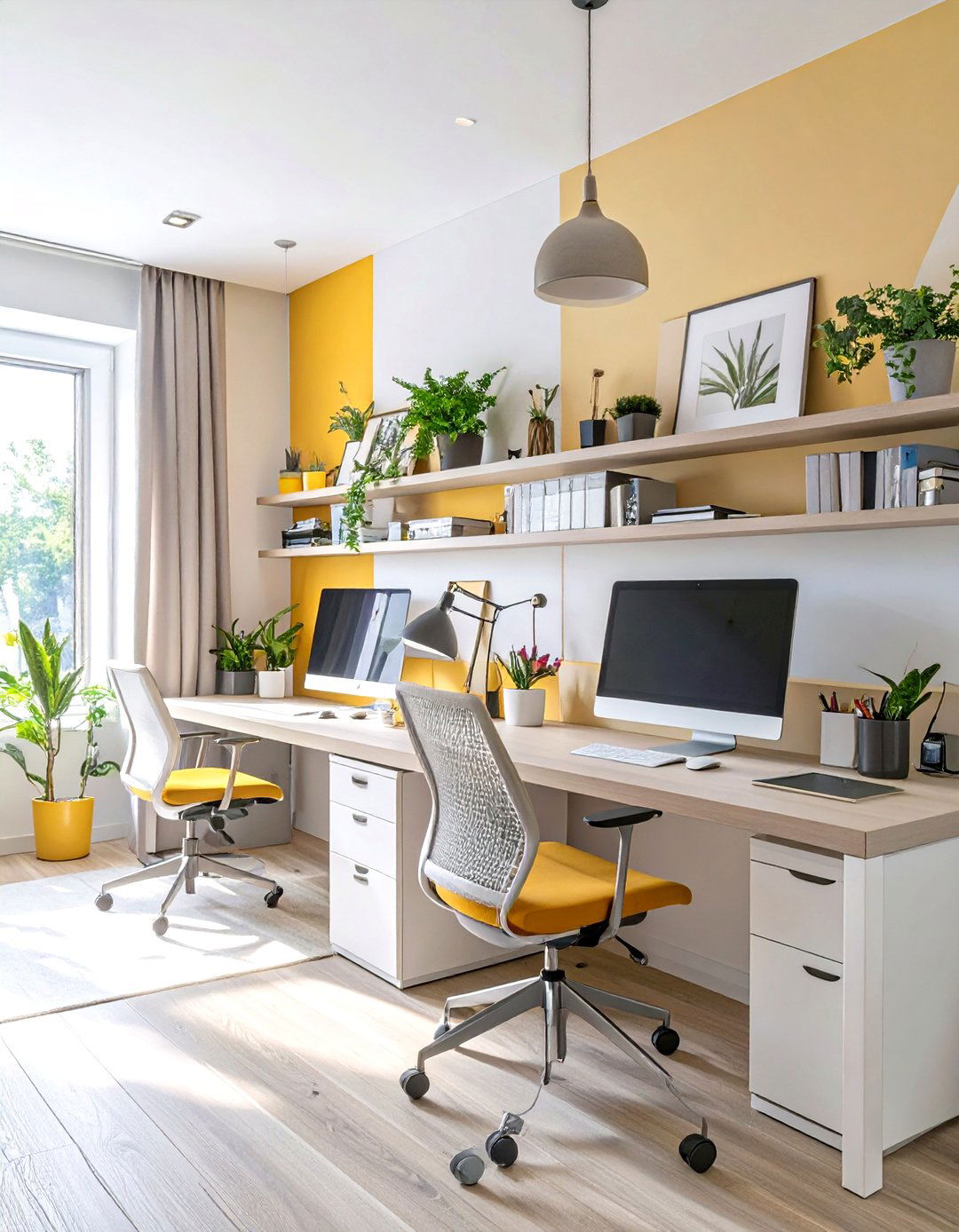 The Two Person Shared Workspace - 30 modern home office design ideas