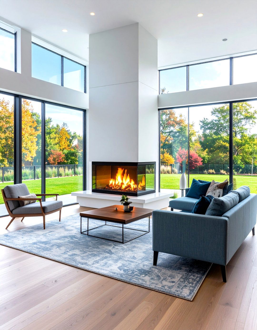 The Two Sided Living Room Corner Fireplace - 30 living room corner fireplace ideas