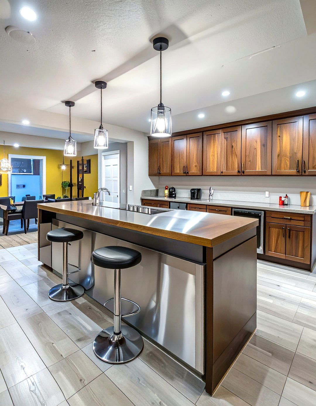 The Two Tiered Basement Bar Layout - 30 basement wet bar ideas