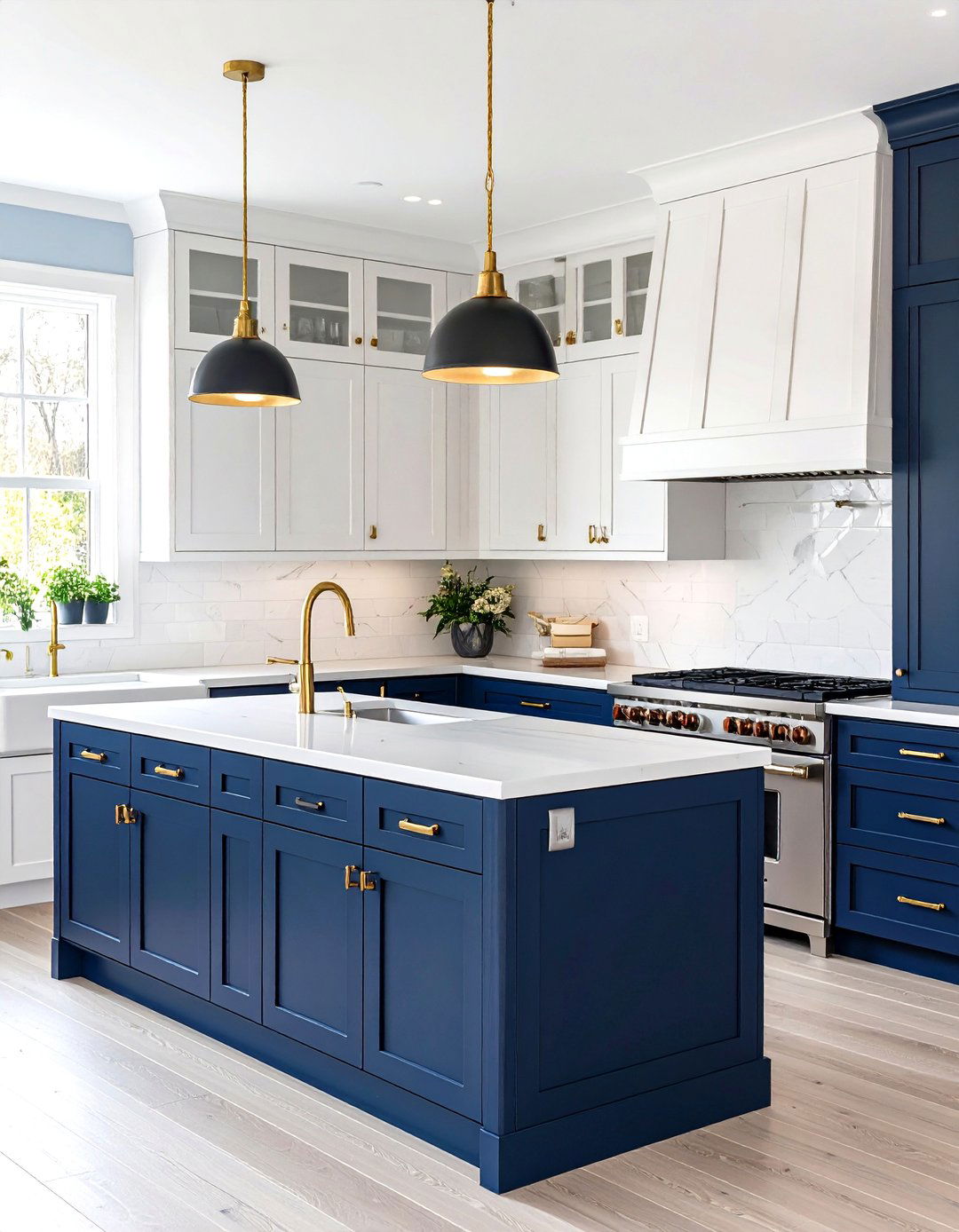The Two Tone Cabinet Kitchen - 30 farmhouse country kitchen ideas