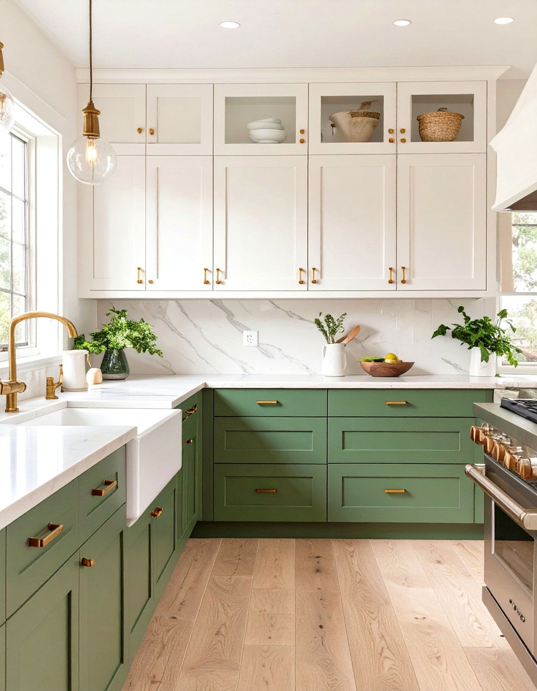 The Two Tone Cabinet Kitchen - 30 modern farmhouse kitchen ideas