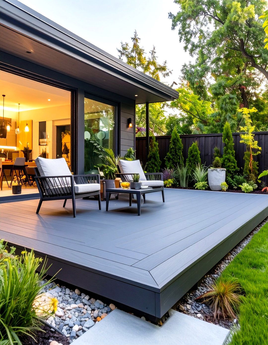 The Two Tone Composite Floating Deck - 30 floating deck ideas