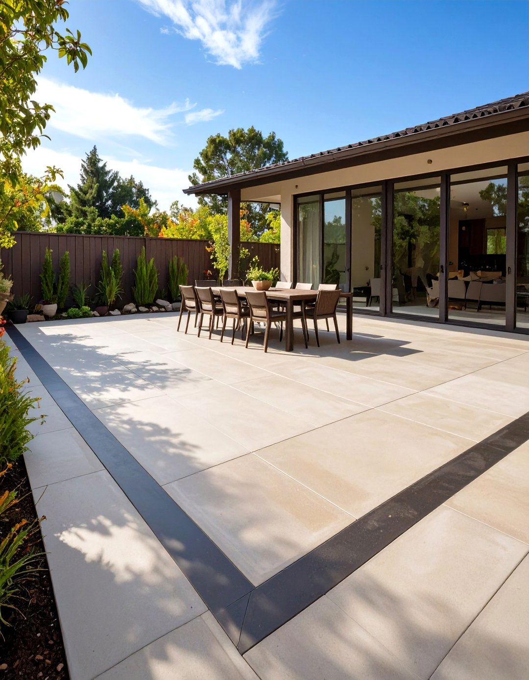 The Two Tone Concrete Patio Design - 30 concrete patio extension ideas