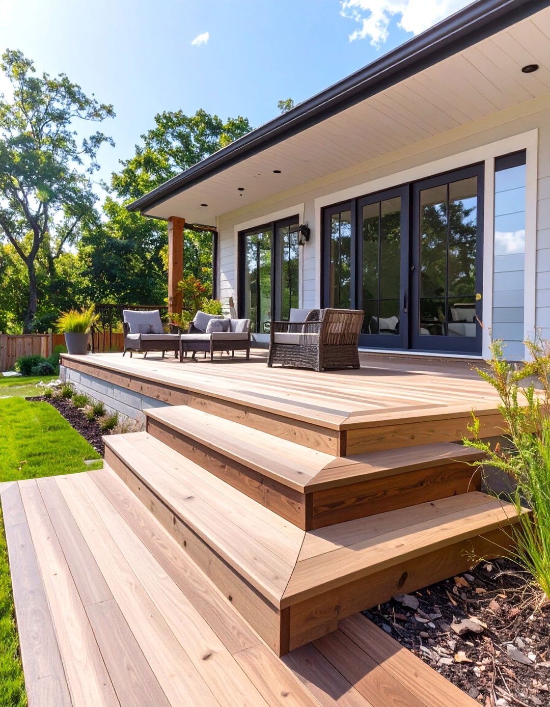 The Two Tone Deck Design - 30 cheap deck ideas