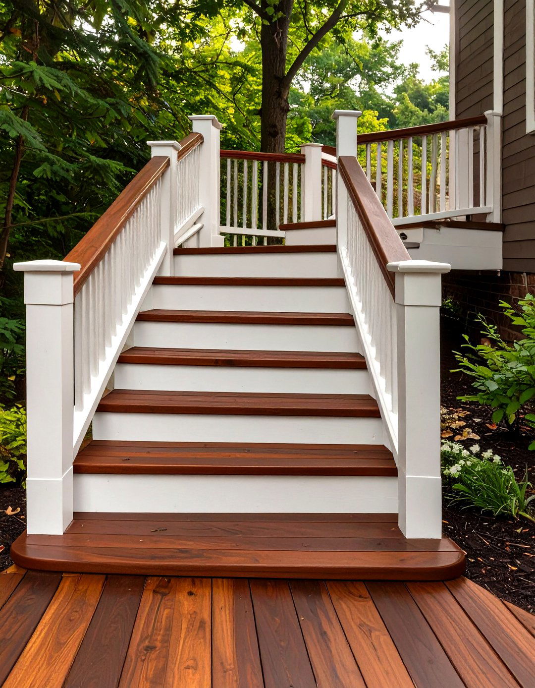 The Two Tone Deck Stair Look - 30 deck stair ideas