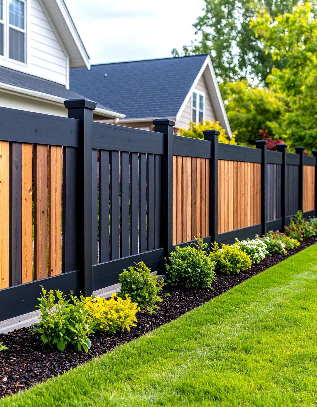 The Two Tone Painted Fence Garden - 30 fence garden ideas