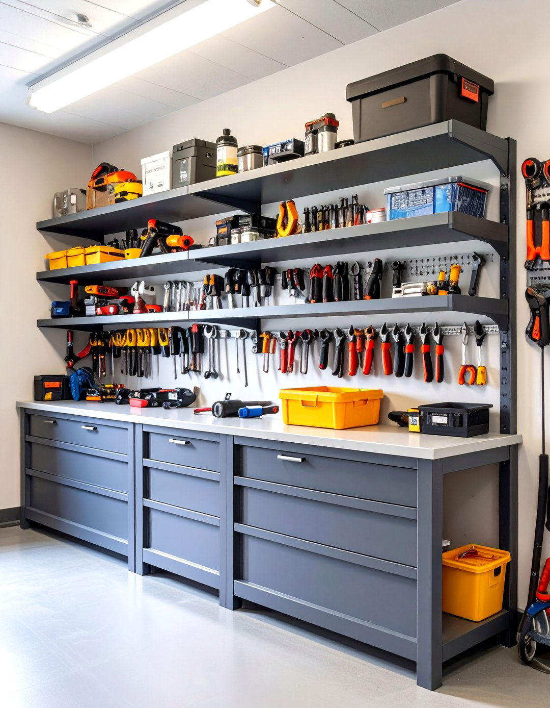 The Two Tone Painted Garage Shelf - 30 garage shelf ideas