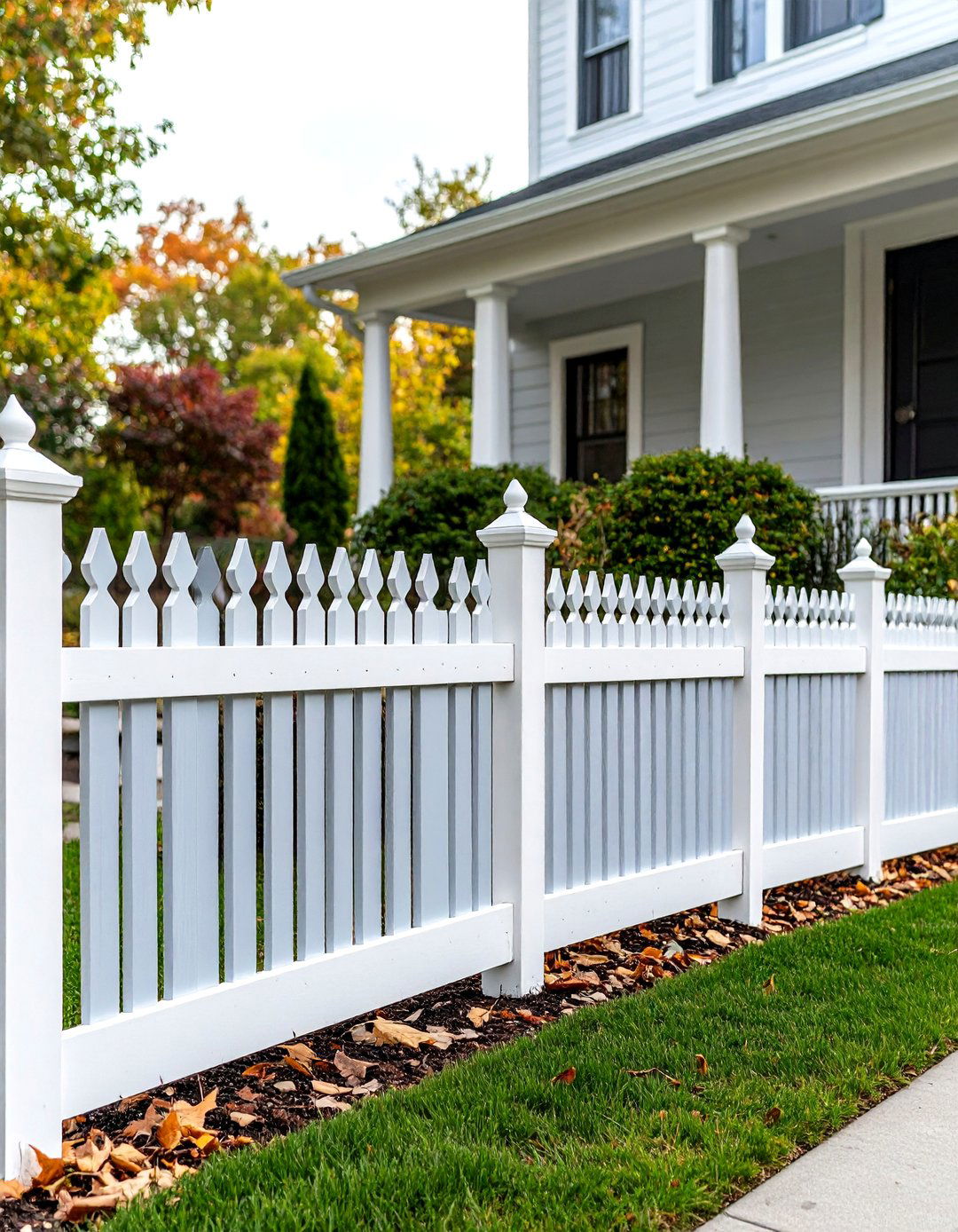 The Two Tone Painted Wood Fence - 30 front yard fence ideas