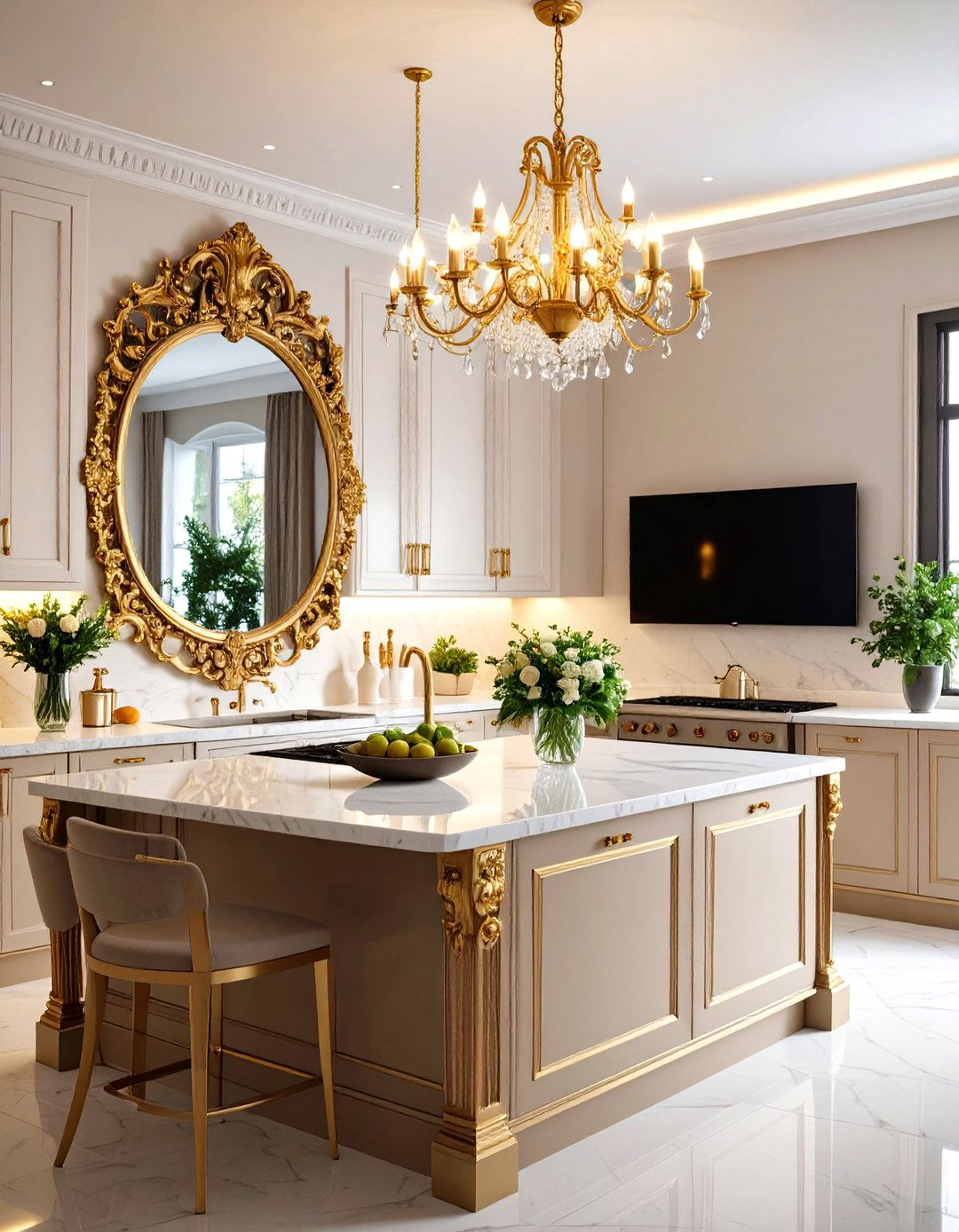 The Two Way Mirror Kitchen TV - 30 kitchen tv ideas