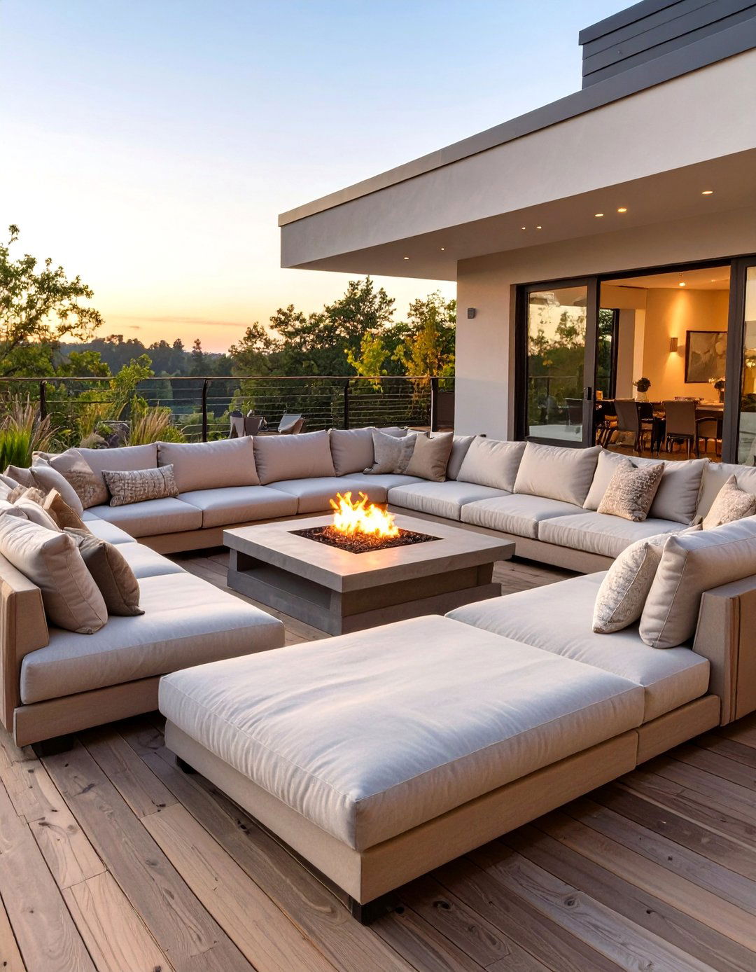 The U Shaped Conversational Pit Deck Layout - 30 deck furniture layout ideas