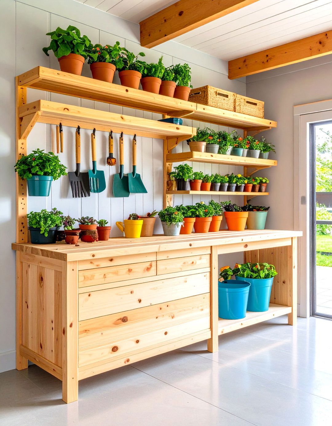 The Ultimate Gardeners Garage Shelf Station - 30 garage shelf ideas