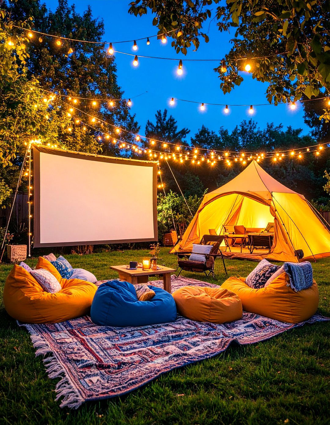 The Ultimate Outdoor Movie Night - 30 backyard camping ideas