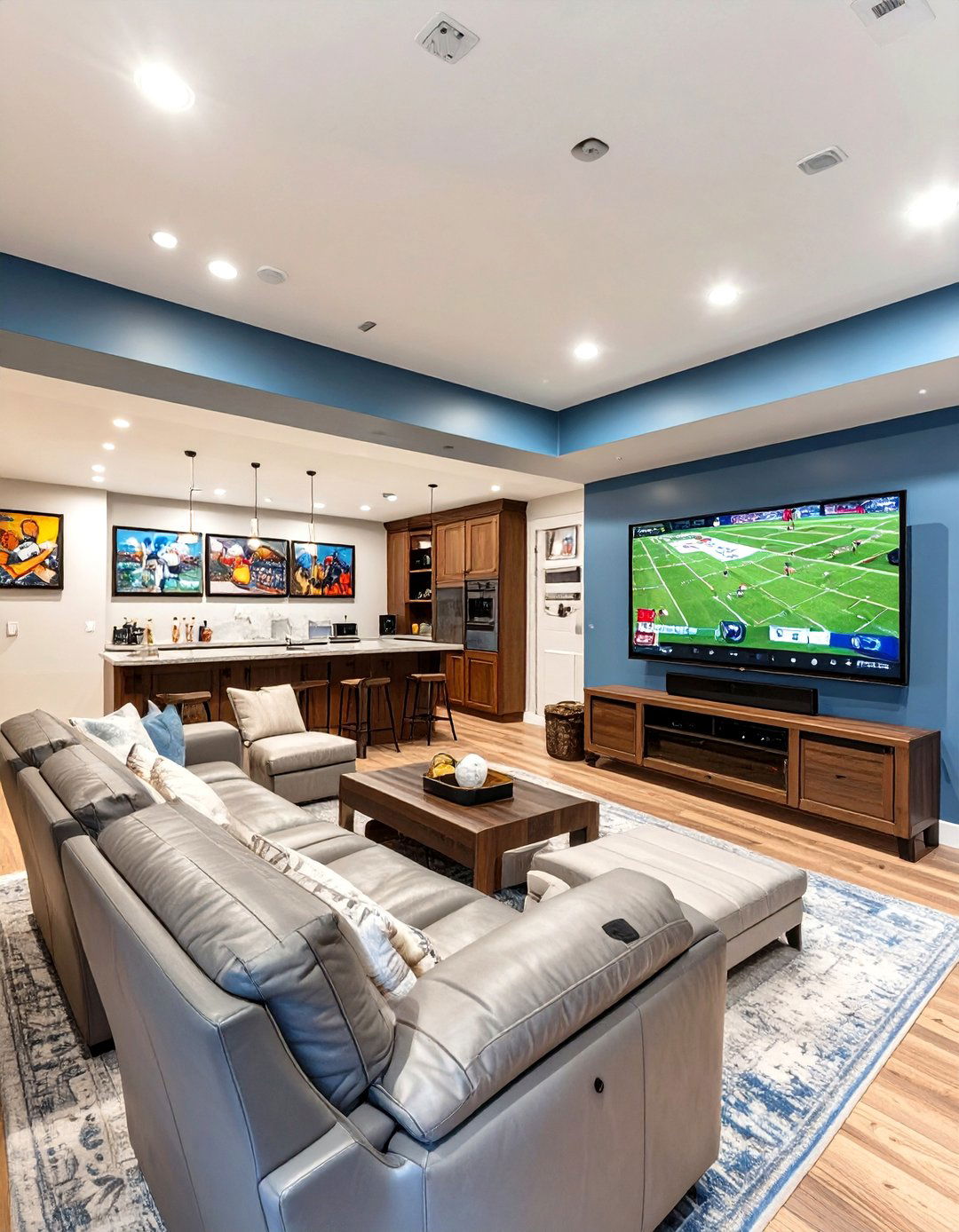 The Ultimate Sports Fan Cave - 30 basement remodeling ideas