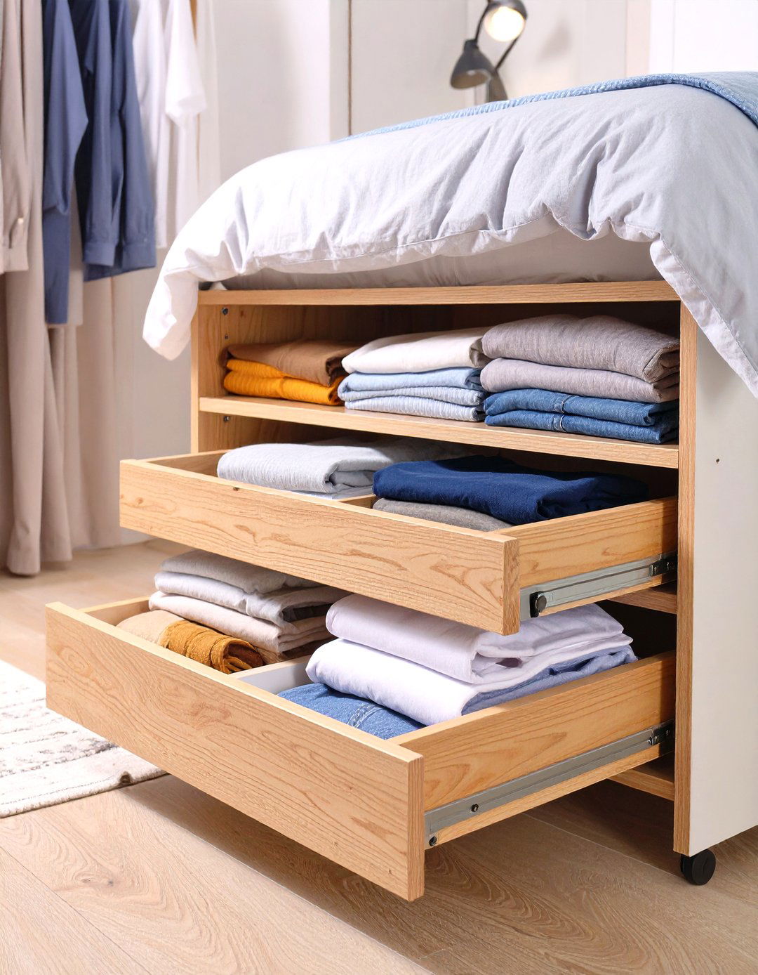 The Under Bed Rolling Wardrobe - 30 closet ideas for small spaces