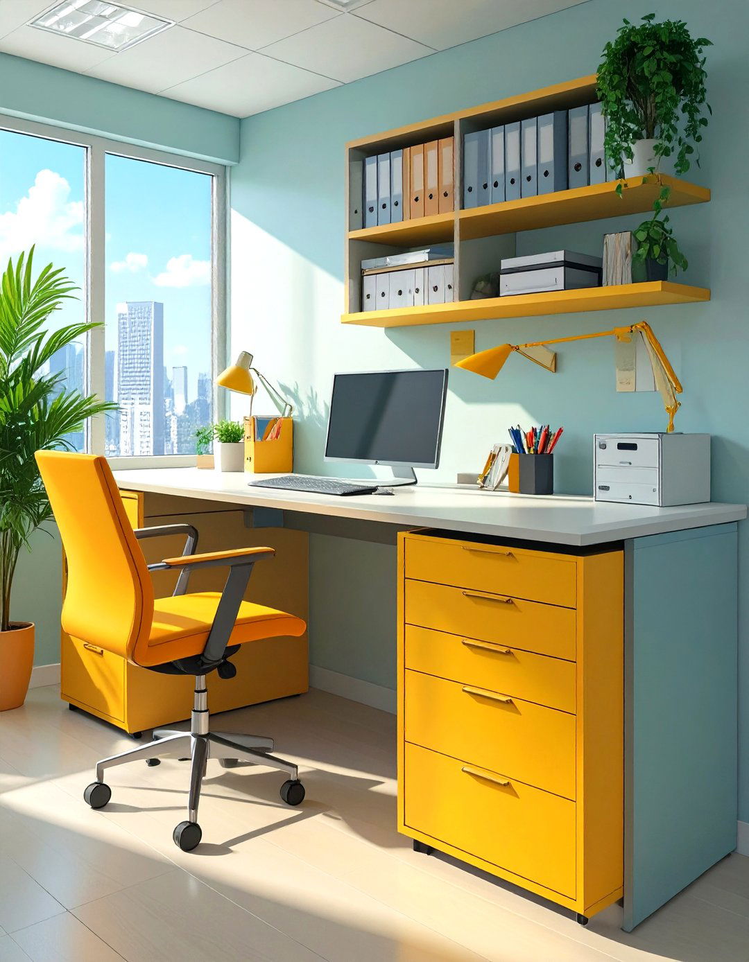 The Under Desk Storage Solution - 30 office desk organization ideas