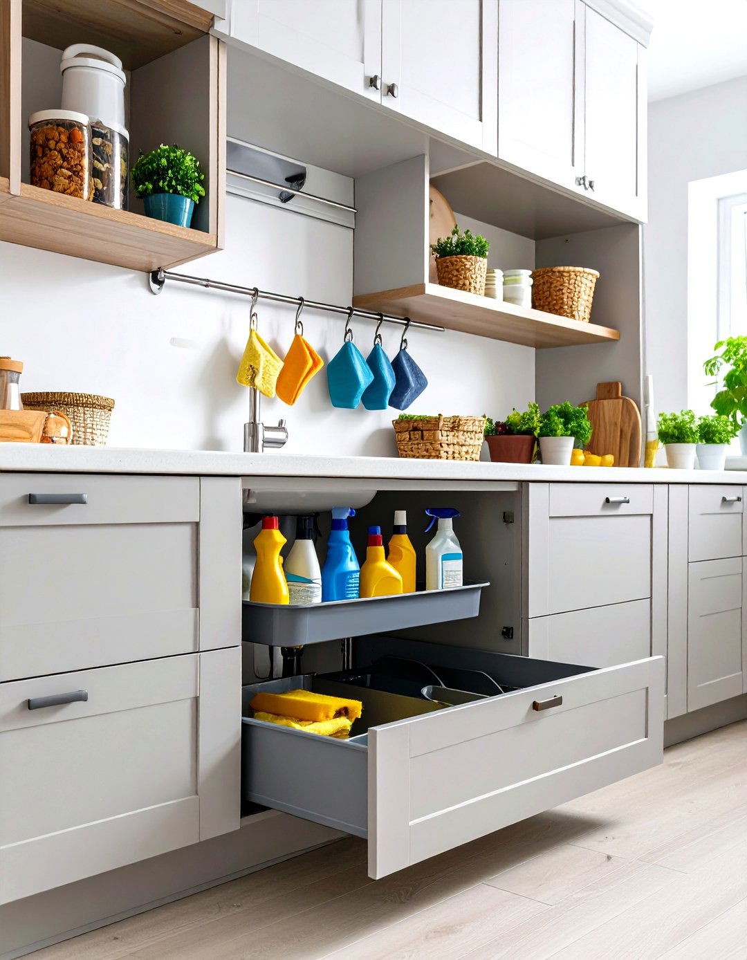The Under Sink Caddy System - 30 kitchen organizing ideas