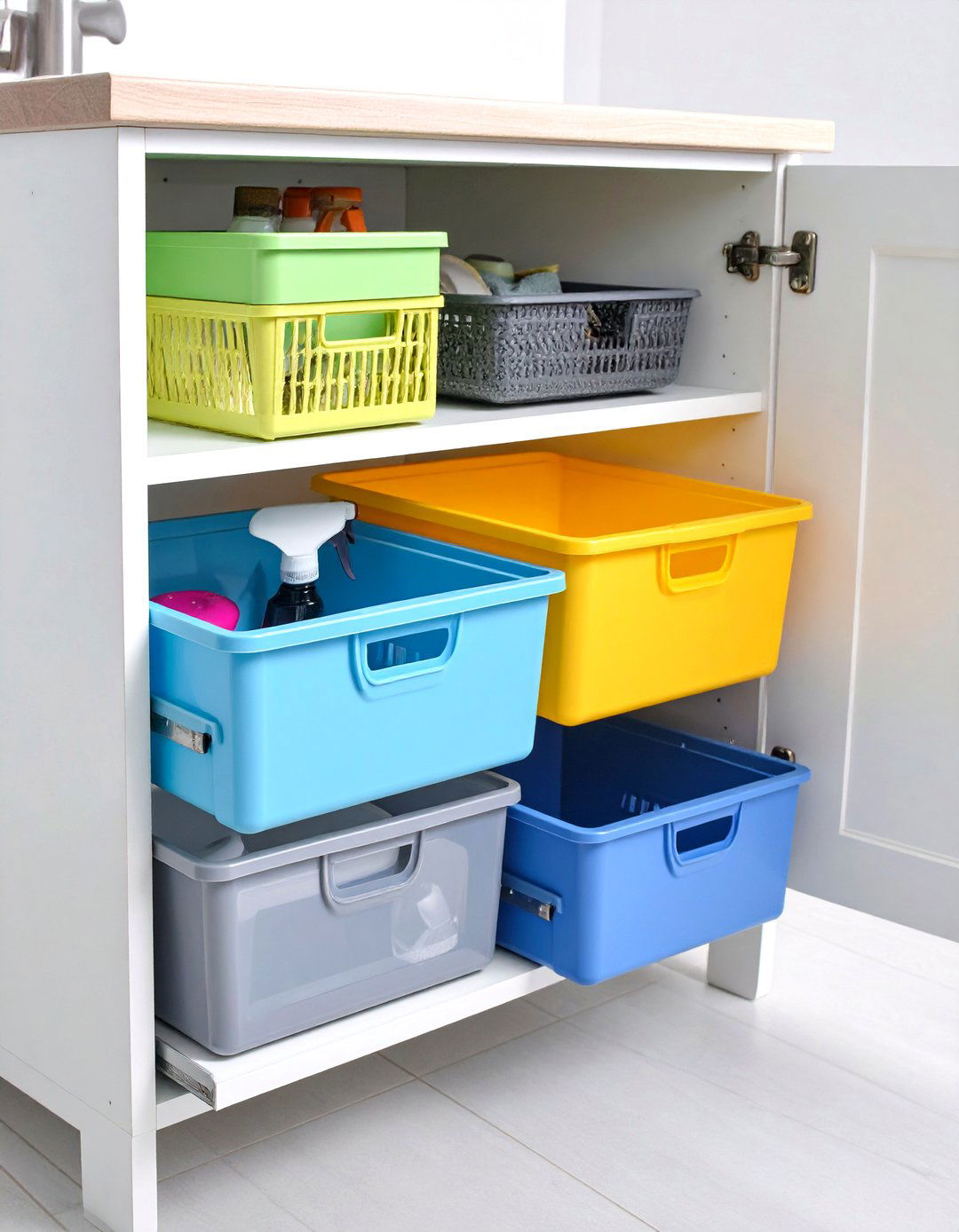The Under Sink Cleaning Supply Caddy - 30 kitchen cabinet organization ideas