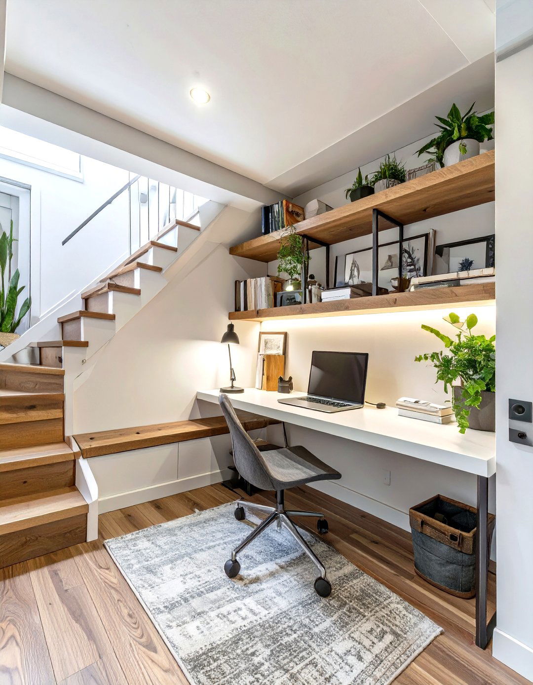 The Under the Stairs Home Office Nook - 30 home office organization ideas