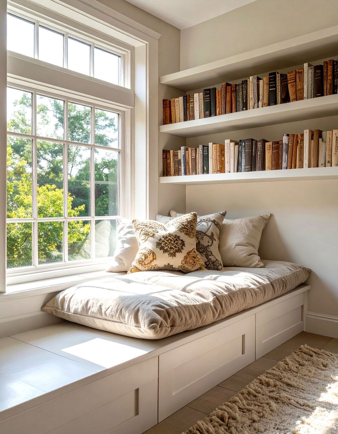 The Under the Window Bedroom Bookshelf - 30 bedroom bookshelf ideas