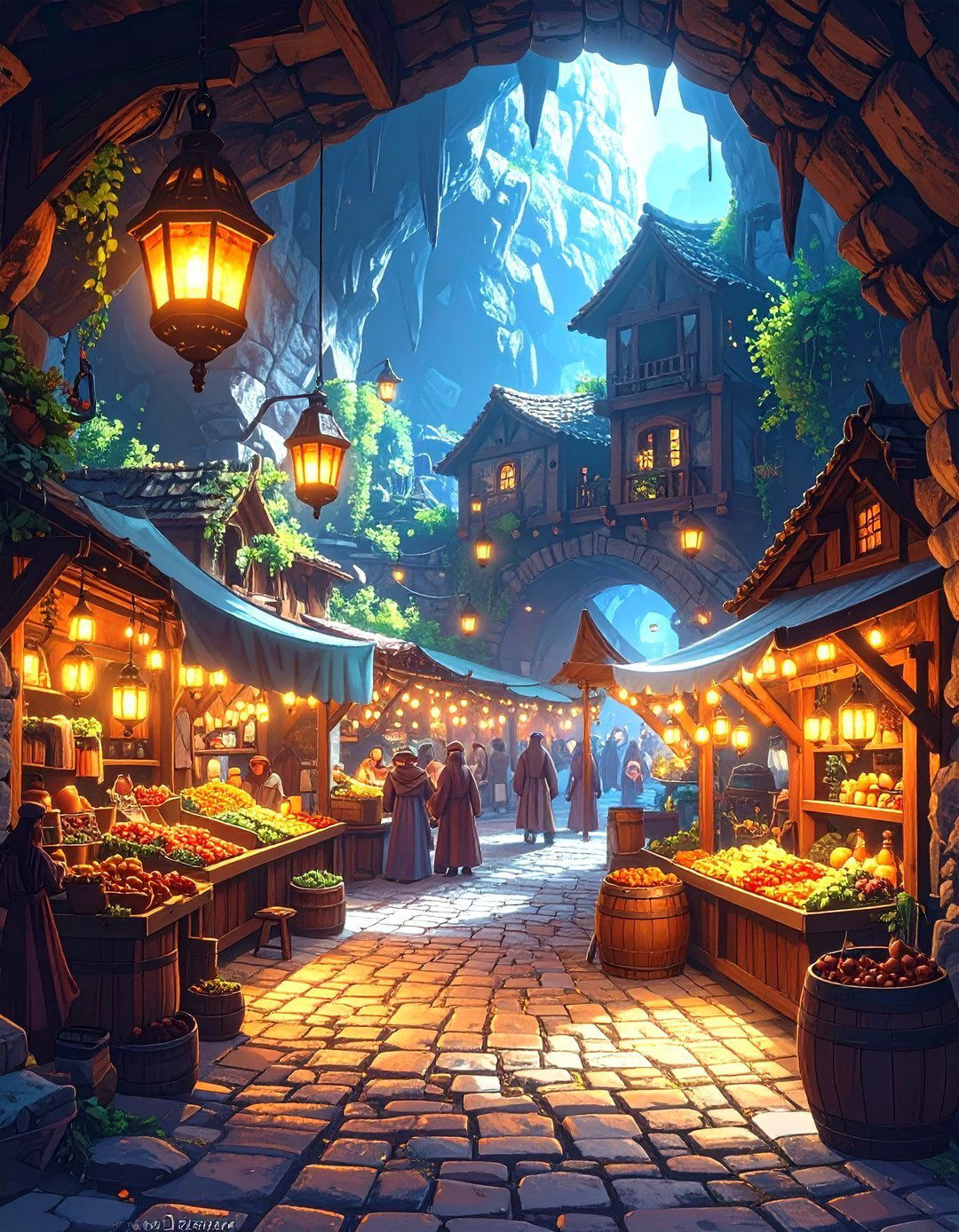 The Underground Village Trading Hall - 30 minecraft basement ideas